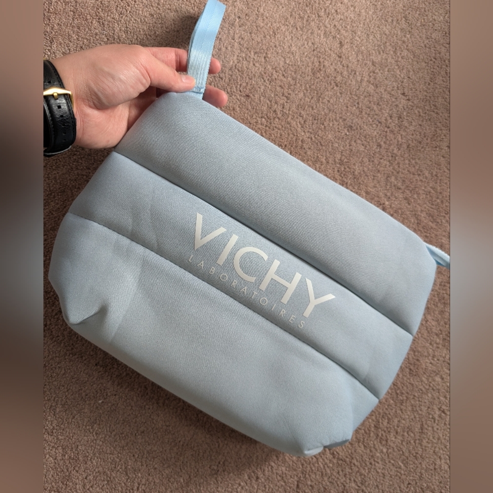 Brand New Vichy Light Blue extra Large Cosmetic Bag